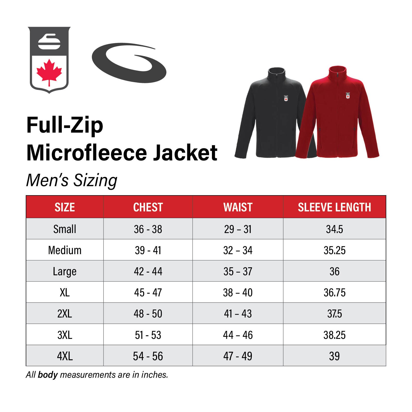 Curling Canada Barren Full-Zip Microfleece Jacket: Men's